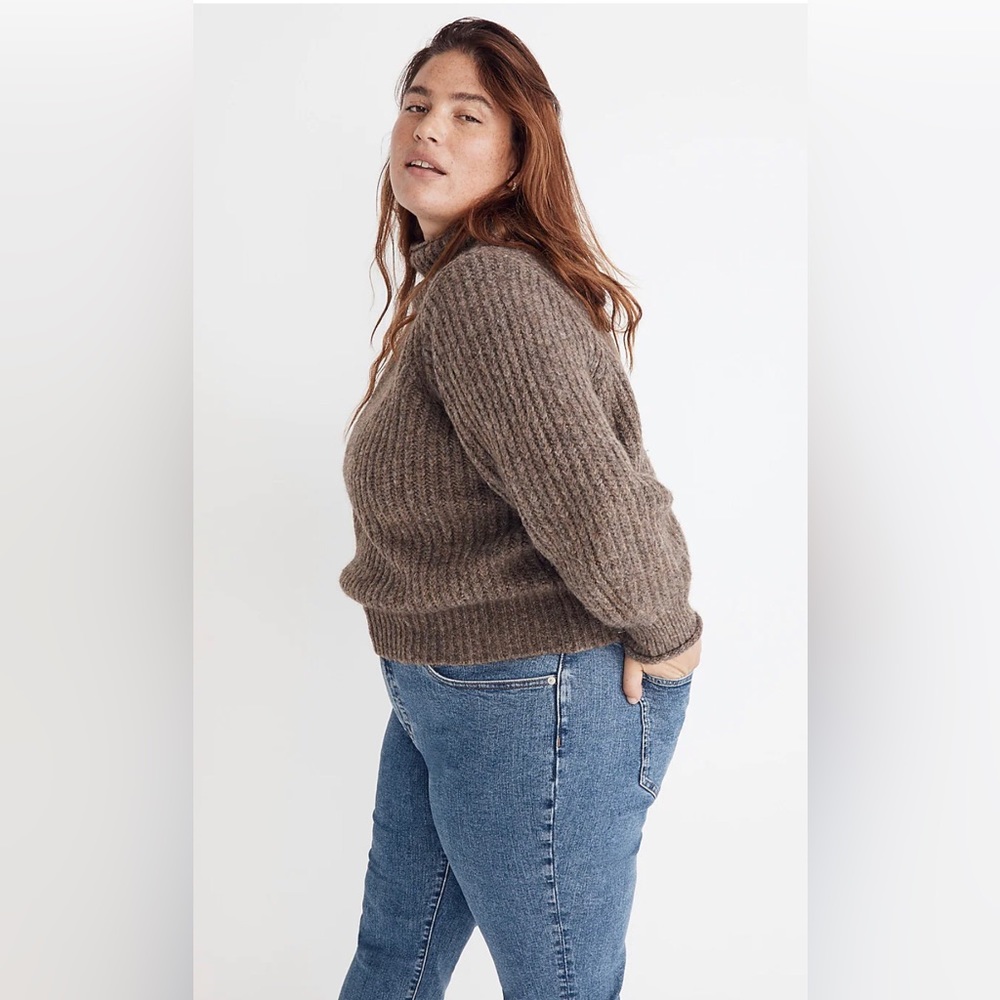 Madewell by J Crew Plus Mock Turtleneck Sweater. Taupe. 2x. NWT.